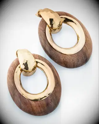 Wooden drop earrings anniversary gift