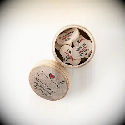 Handcrafted wooden message container anniversary gift