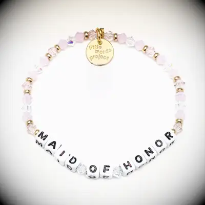 Beaded maid of honor bracelet proposal gift