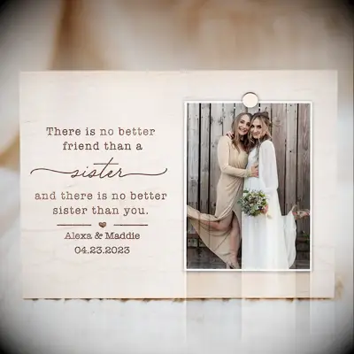 Custom sister photo frame maid of honor proposal gift