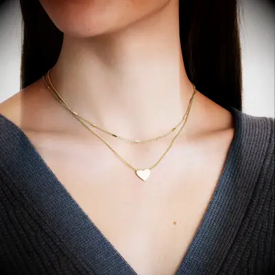 Gorjana heart pendant necklace maid of honor proposal gift