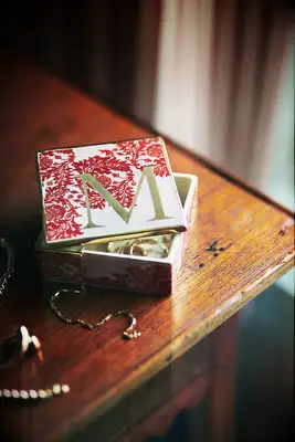 Monogrammed trinket dish maid of honor proposal gift