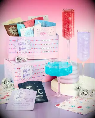 Cotton candy glitter bombs bachelorette party favor