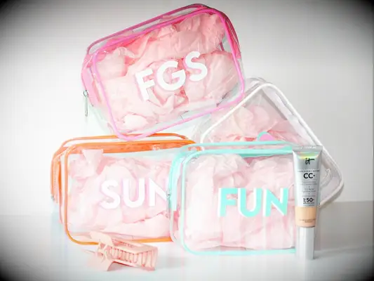 Monogrammed toiletry bag bachelorette party favors