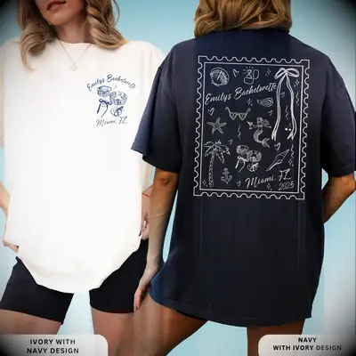 Bachelorette mermaid t-shirt favors