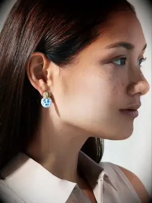 Hand-Painted Enamel Earrings