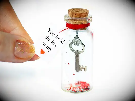 Key in a Bottle sweet romantic gift for your partner