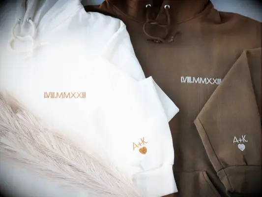 Matching anniversary date roman numerals sweatshirts romantic gift