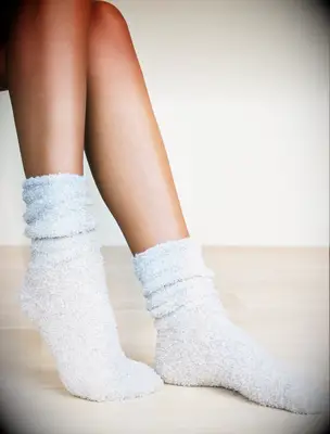 Grey fluffy socks