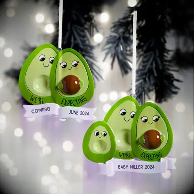 Cute holiday ornament gift for pregnant wife