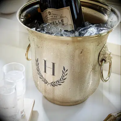 Monogrammed ice bucket from Mark & Graham