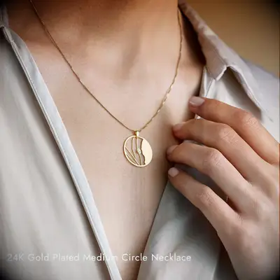 Custom map gold necklace