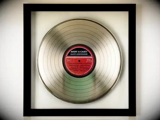 Custom gold record from Uncommon Goods