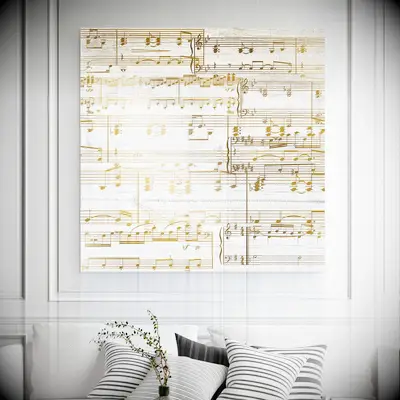 Gold sheet music canvas art from Canvas Vows