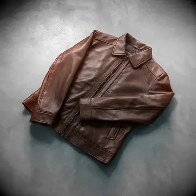 Made-to-measure brown leather jacket 26th anniversary gift