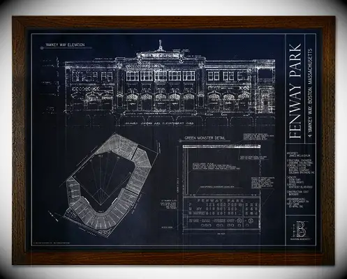 Sports stadium blueprint 26th anniversary gift