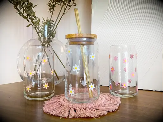 Floral coffee glasses