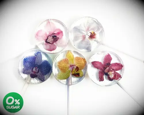 Flower 0% sugar lollipops
