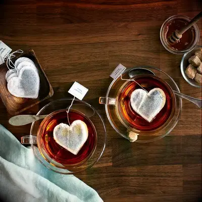 Heart shaped tea bags