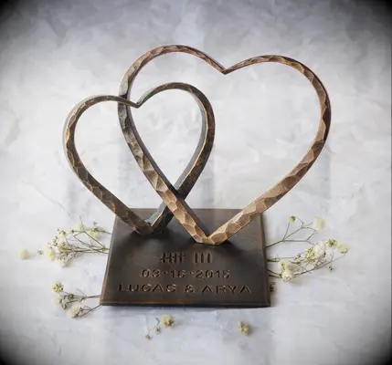 Bronze heart sculpture