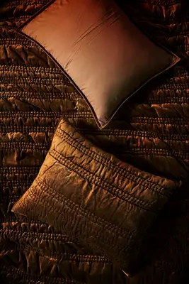 Bronze quilted shams
