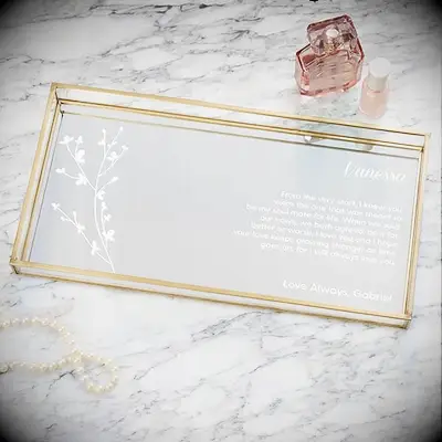 Personalized vanity tray gift