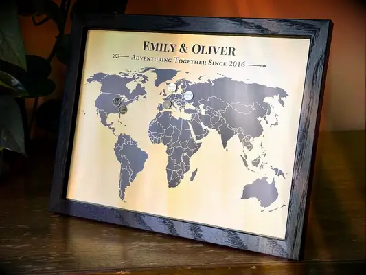 Bronze travel map picture gift