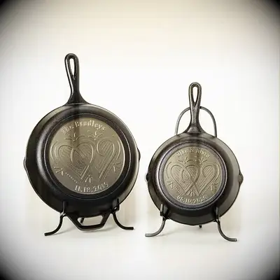 Customized frying pan bronze wedding anniversary gift