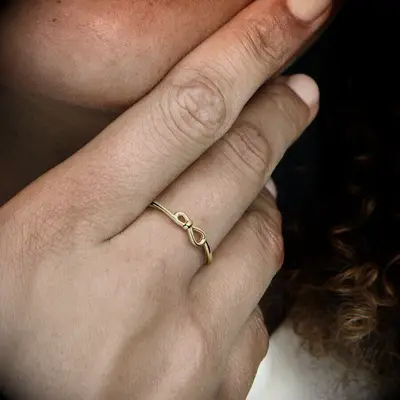 Infinity knot ring bridesmaid gift