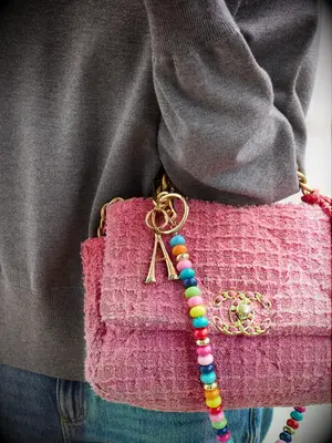 Initial bag charm bridesmaid gift