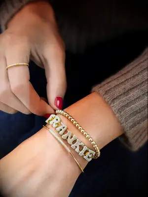 Custom name bracelet bridesmaid gift