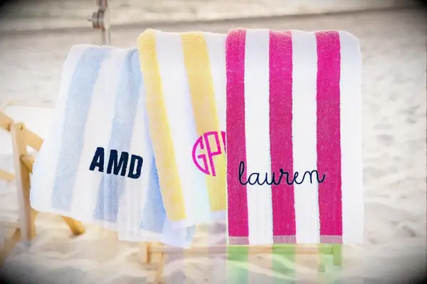 Embroidered towels bridesmaid gift