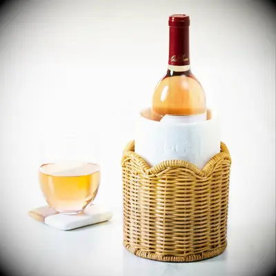 Wicker and Marble Wine Chiller
