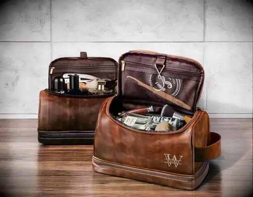 Hanging toiletry bag gift for groom from groomsman