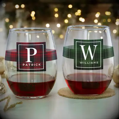 Monogrammed wine glasses
