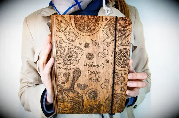 Wooden recipe book