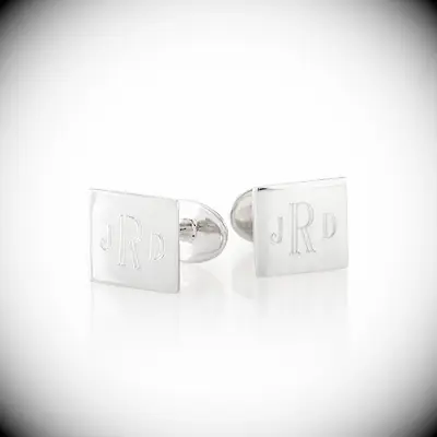 Engraved sterling silver cuff links best man gift idea