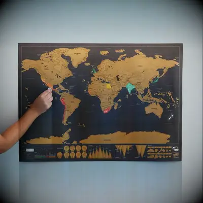Scratch-off map of the world gift for best man
