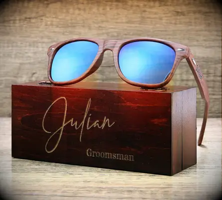 Wooden groomsman sunglasses for best man