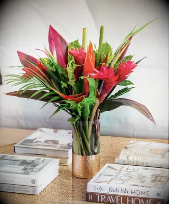 Tropical flower bouquet anniversary gift