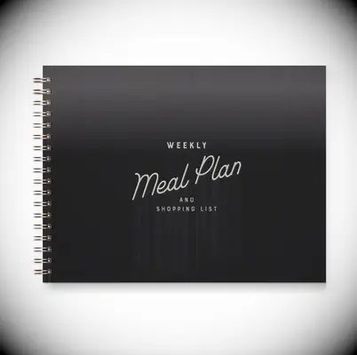 Black retro meal planner and shopping list anniversary gift