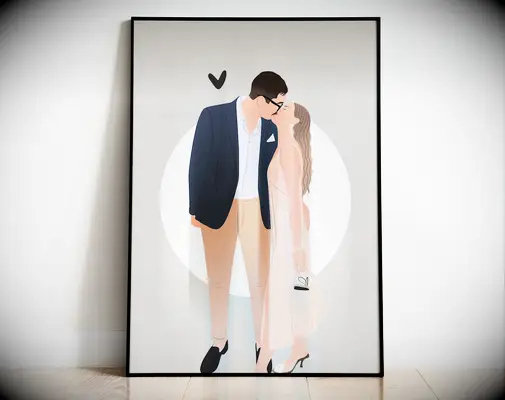 Custom portrait boyfriend appreciation gift