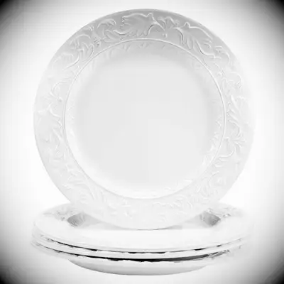 White plates with lace design from Target