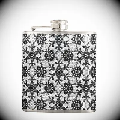 Lace-patterned hip flask from Zazzle