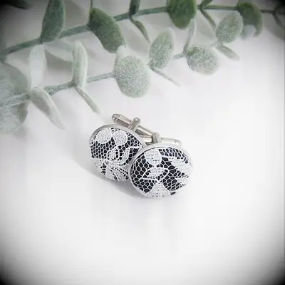 Lace cuff links from Etsy