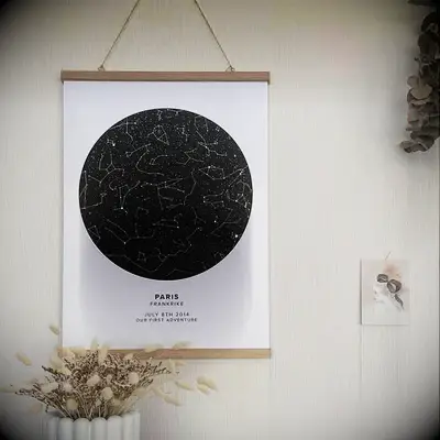 Custom star map gift for fiance