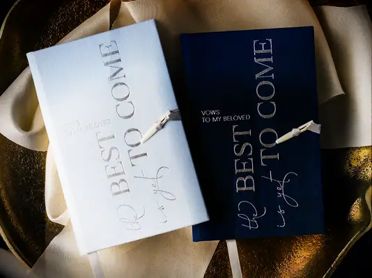 Set of two vow books gift for fiancé