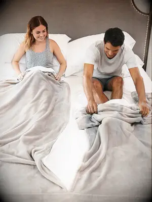 Blanket split down the middle funny gift for newlyweds