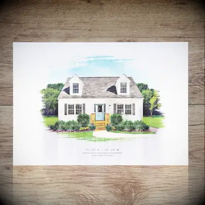 Custom house portrait gift