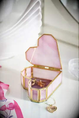 Heart stained glass jewelry box sentimental gift for girlfriend